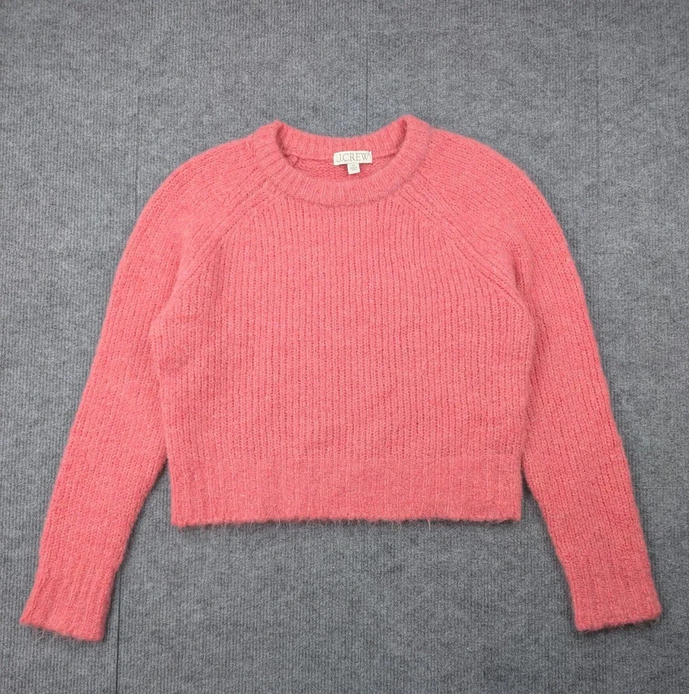 J Crew Sweater Womens XS Pink Alpaca Pink Minimal Preppy Chunky Knit Capsule